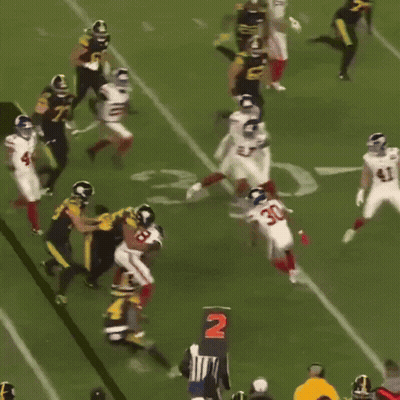 Football Player Number 33 Running With Ball GIF