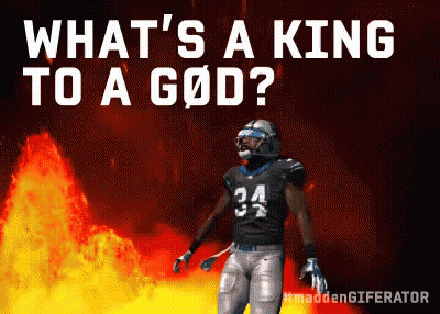 Football Player Number 34 In Front Of Volcano GIF