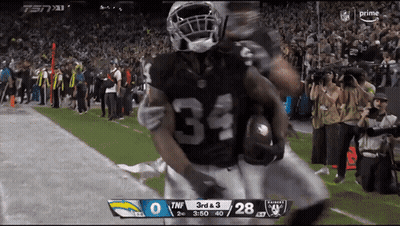 Football Player Number 34 Running On Field GIF