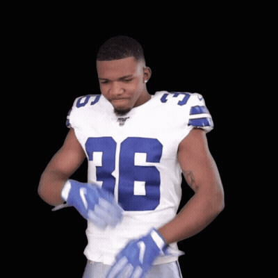 Football Player Number 36 In Blue Gloves GIF
