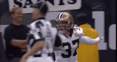 Football Player Number 37 Next To Referee GIF