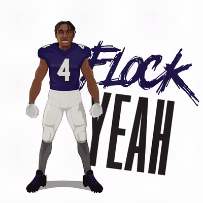 Football Player Number 4 Flock Yeah Sign GIF