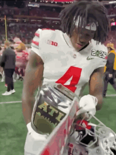 Football Player Number 4 Jumping In Air GIF