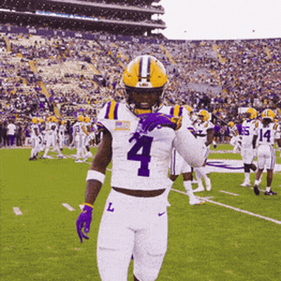 Football Player Number 4 On Field GIF