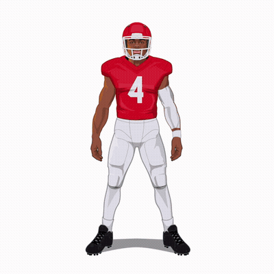 Football Player Number 4 Red Jersey GIF