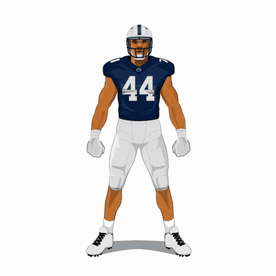 Football Player Number 44 GIF
