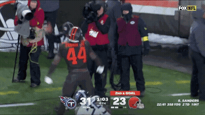 Football Player Number 44 On Field GIF