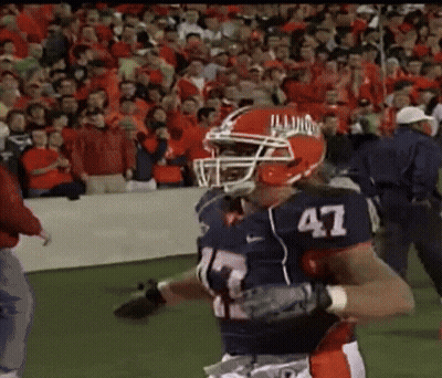 Football Player Number 47 Running GIF