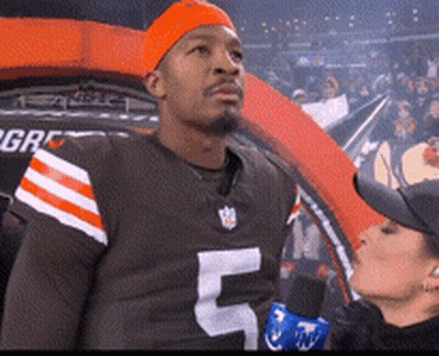 Football Player Number 5 Being Interviewed GIF