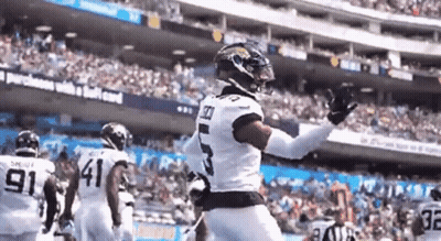 Football Player Number 5 Celebrating Touchdown GIF
