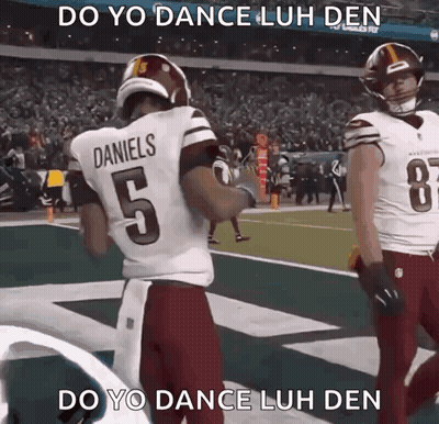 Football Player Number 5 Dancing With Another Player GIF