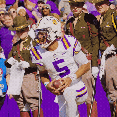 Football Player Number 5 Holding Ball GIF