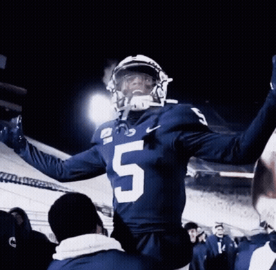 Football Player Number 5 Holding Football GIF