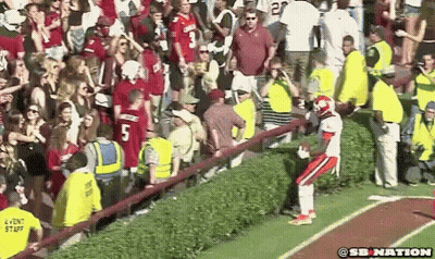 Football Player Number 5 In Front Of Crowd GIF