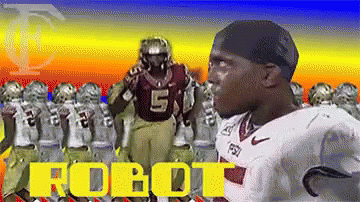 Football Player Number 5 In Front Of Team GIF