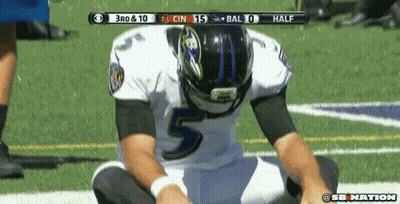 Football Player Number 5 Kneeling GIF
