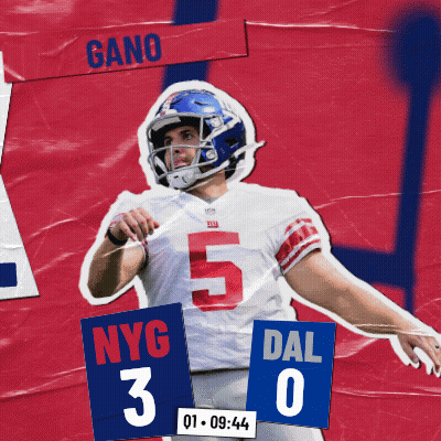 Football Player Number 5 Scoreboard NYG 3 DAL 0