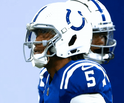 Football Player Number 5 Standing Next To Another GIF