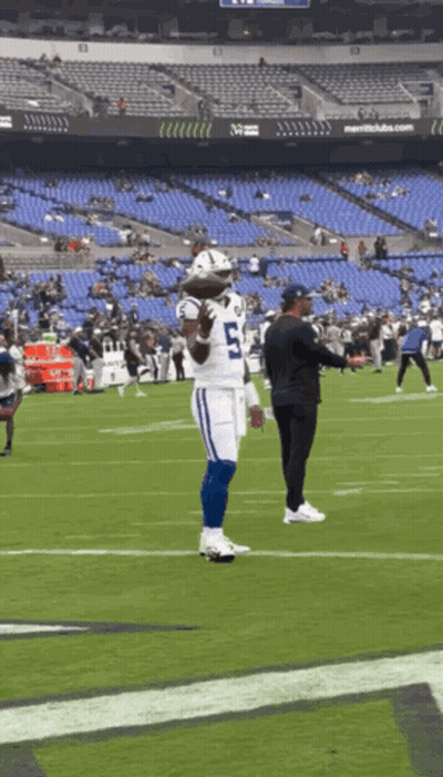 Football Player Number 5 Standing On Field GIF