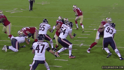 Football Player Number 54 Being Tackled GIF