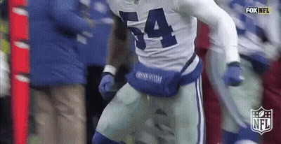 Football Player Number 54 Running With Fanny Pack GIF