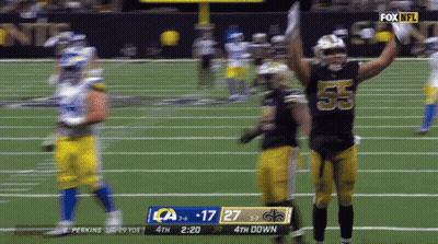 Football Player Number 55 On Field GIF