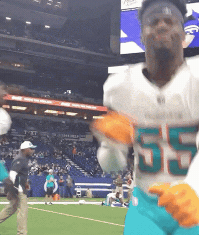 Football Player Number 55 Running GIF