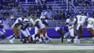 Football Player Number 6 Being Tackled GIF