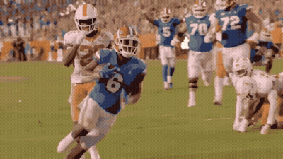 Football Player Number 6 Running With Ball GIF