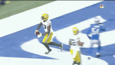 Football Player Number 7 Running Down Field GIF