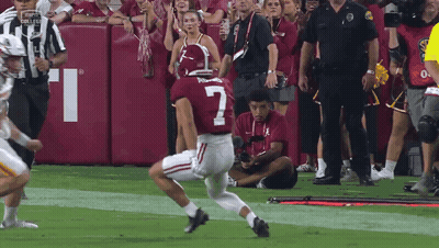 Football Player Number 7 Running GIF