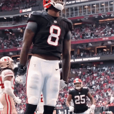 Football Player Number 8 Before Crowd GIF