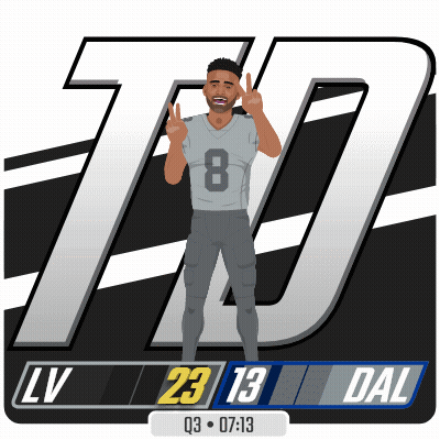 Football Player Number 8 Giving Peace Sign GIF