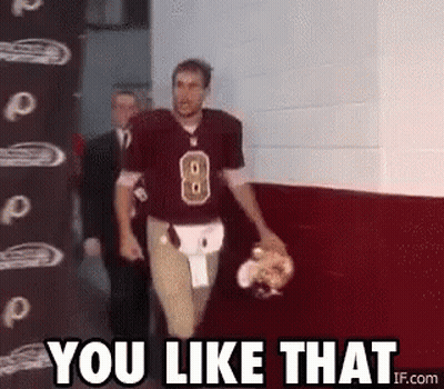 Football Player Number 8 Holding Helmet Saying You Like That GIF