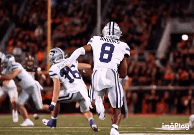 Football Player Number 8 Running On Field GIF