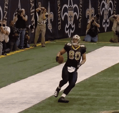 Football Player Number 80 Running Down Field GIF