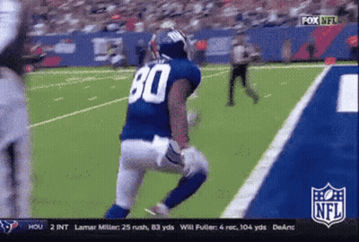 Football Player Number 80 Running On Field GIF