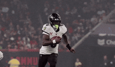 Football Player Number 80 Running With Ball GIF