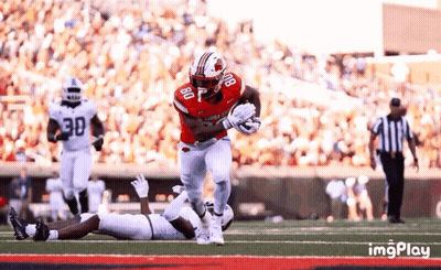 Football Player Number 80 Running With Ball GIF