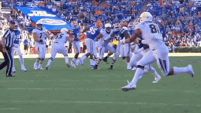 Football Player Number 81 Running On Field GIF