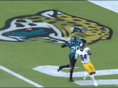 Football Player Number 84 Trying To Catch Ball GIF