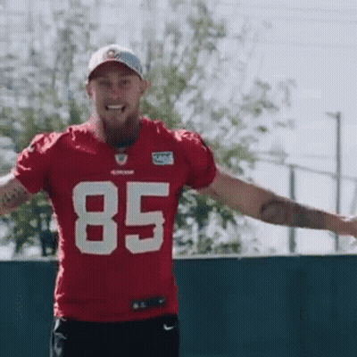 Football Player Number 85 In Front Of Crowd GIF