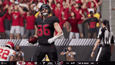 Football Player Number 86 Holding Football GIF