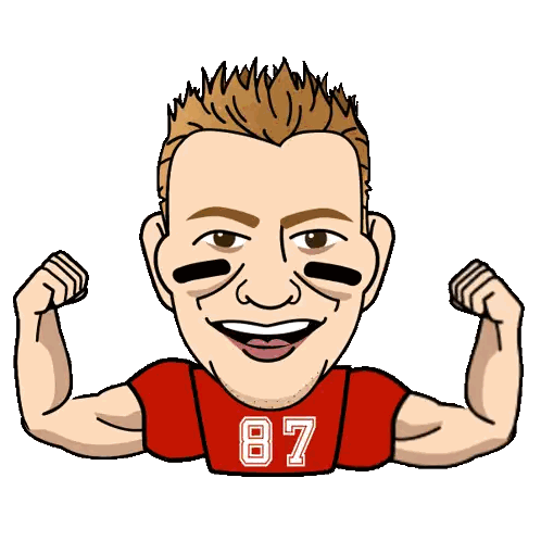 Football Player Number 87 Sticker