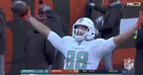 Football Player Number 88 Celebrating Touchdown GIF