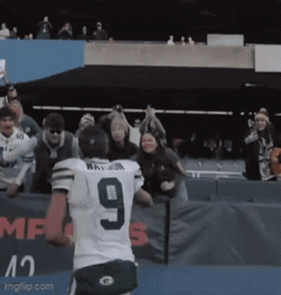 Football Player Number 9 In Front Of Crowd GIF