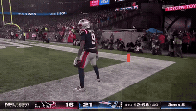 Football Player Number 9 Running On Field GIF