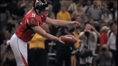 Football Player Number 9 Throwing Ball GIF