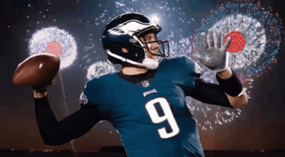 Football Player Number 9 Throwing Ball GIF