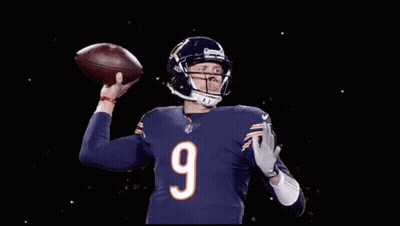 Football Player Number 9 Throwing Football GIF